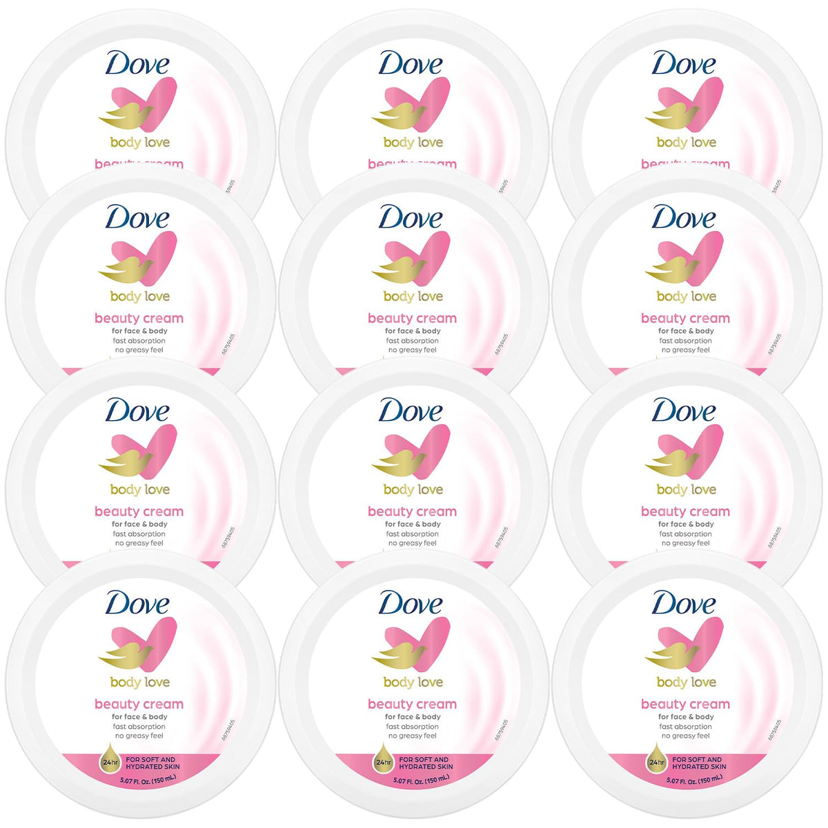 Dove Body Love Beauty Cream front view with luxurious packaging