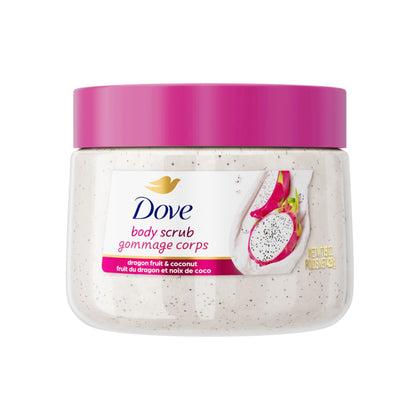 Dove Body Scrub Dragon Fruit & Coconut Cream 15 oz front view