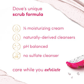 Dove Body Scrub Dragon Fruit & Coconut Cream in use on skin