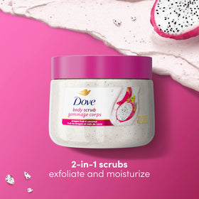 Dove Body Scrub Dragon Fruit & Coconut Cream jar with lid