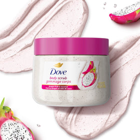 Dove Body Scrub Dragon Fruit & Coconut Cream packaging details