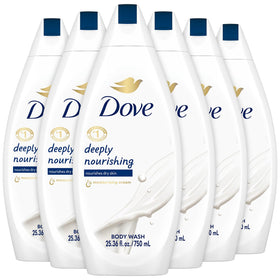Dove Body Wash 6-Pack with 25.36 fl oz bottles front view