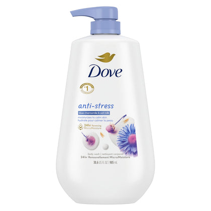 Dove Body Wash Blue Chamomile & Oat Milk 30.6 oz Pump front view
