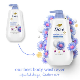 Dove Body Wash Blue Chamomile & Oat Milk 30.6 oz Pump side view