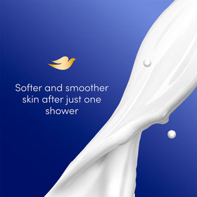 Dove Body Wash bottle close-up with fresh scent description