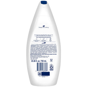 Dove Body Wash bottle showing moisturizing cream ingredients