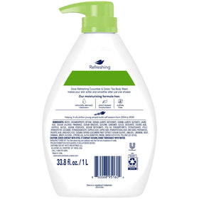 Dove Body Wash bottle with cucumber and green tea ingredients