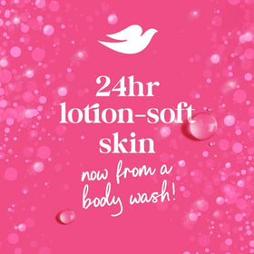 Dove body wash displaying microdroplets on skin