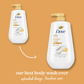 Dove Body Wash Dryness Relief with Jojoba Oil texture close-up