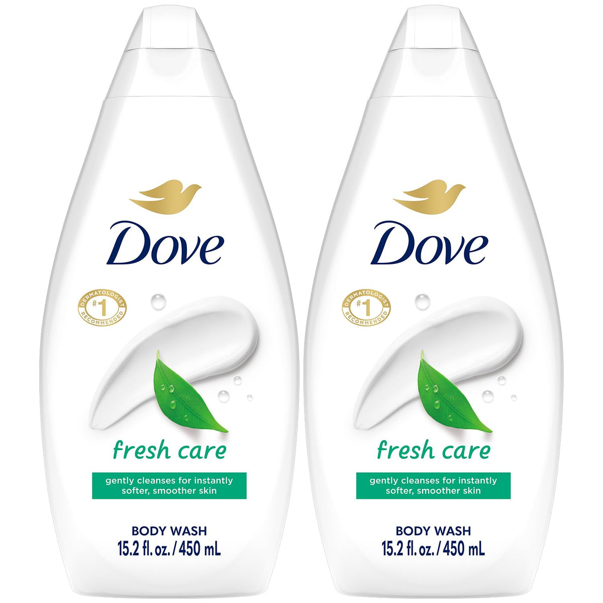 Dove Body Wash Fresh Care 2-Pack front view with refreshing scent
