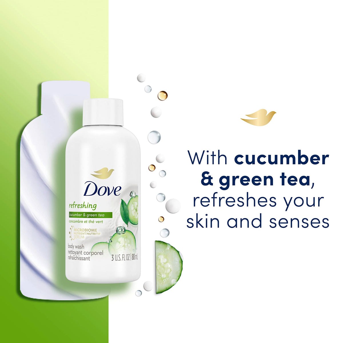 Dove Body Wash in a shower setting