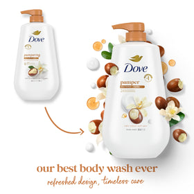 Dove Body Wash Pamper Shea Butter & Vanilla 30.6 oz Pump back view
