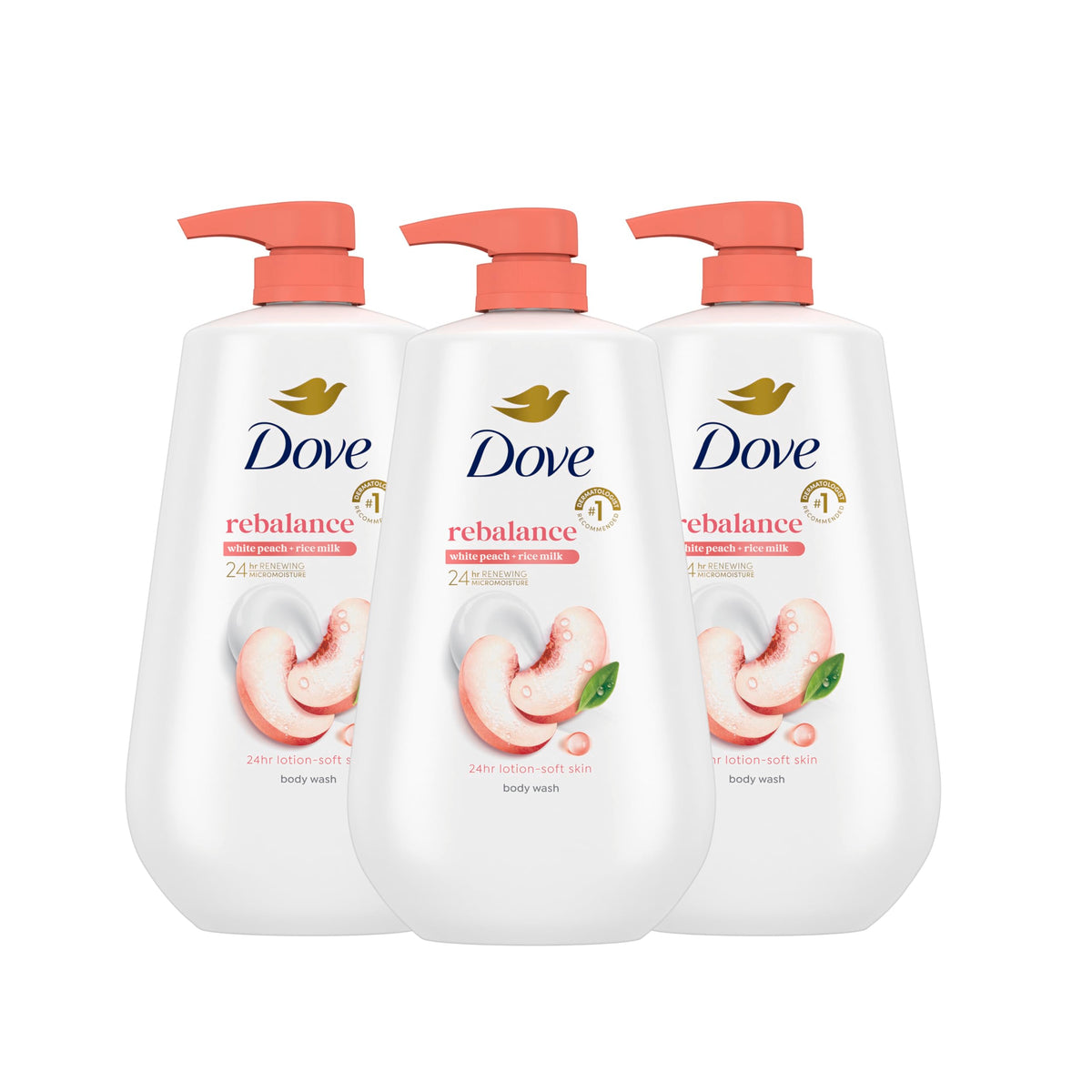Dove Body Wash Rebalance 3 Count packaging front view