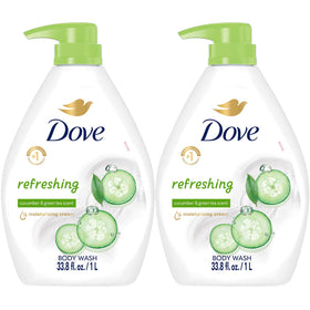 Dove Body Wash Refreshing Cucumber & Green Tea 2-Pack front view