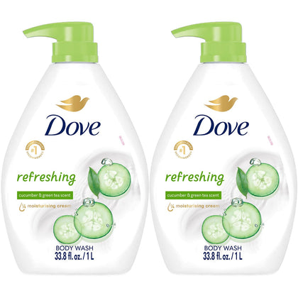 Dove Body Wash Refreshing Cucumber & Green Tea 2-Pack front view