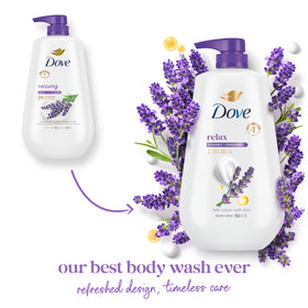 Dove Body Wash Relax Lavender Oil & Chamomile 30.6 oz pump back view