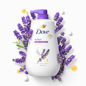 Dove Body Wash Relax Lavender Oil & Chamomile packaging details