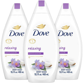 Dove Body Wash Relaxing 3-Pack Jasmine Coconut Milk front view
