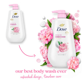 Dove Body Wash Renew Peony & Rose Oil 30.6 oz pump with lather