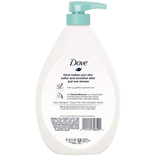 Dove Body Wash Sensitive Skin Pump 34 Fl Oz back view