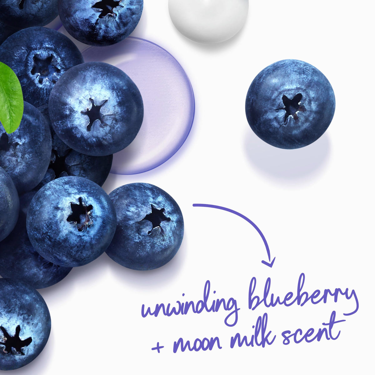 Dove Body Wash Unwind Blueberry & Moon Milk pump close-up