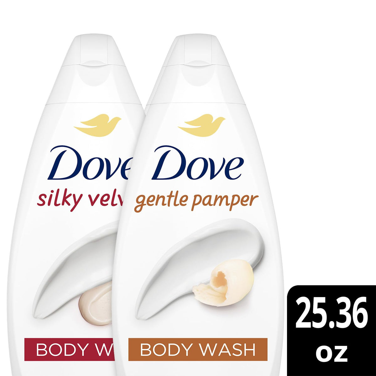 Dove Body Wash Variety 2-Pack packaging with ingredients listed