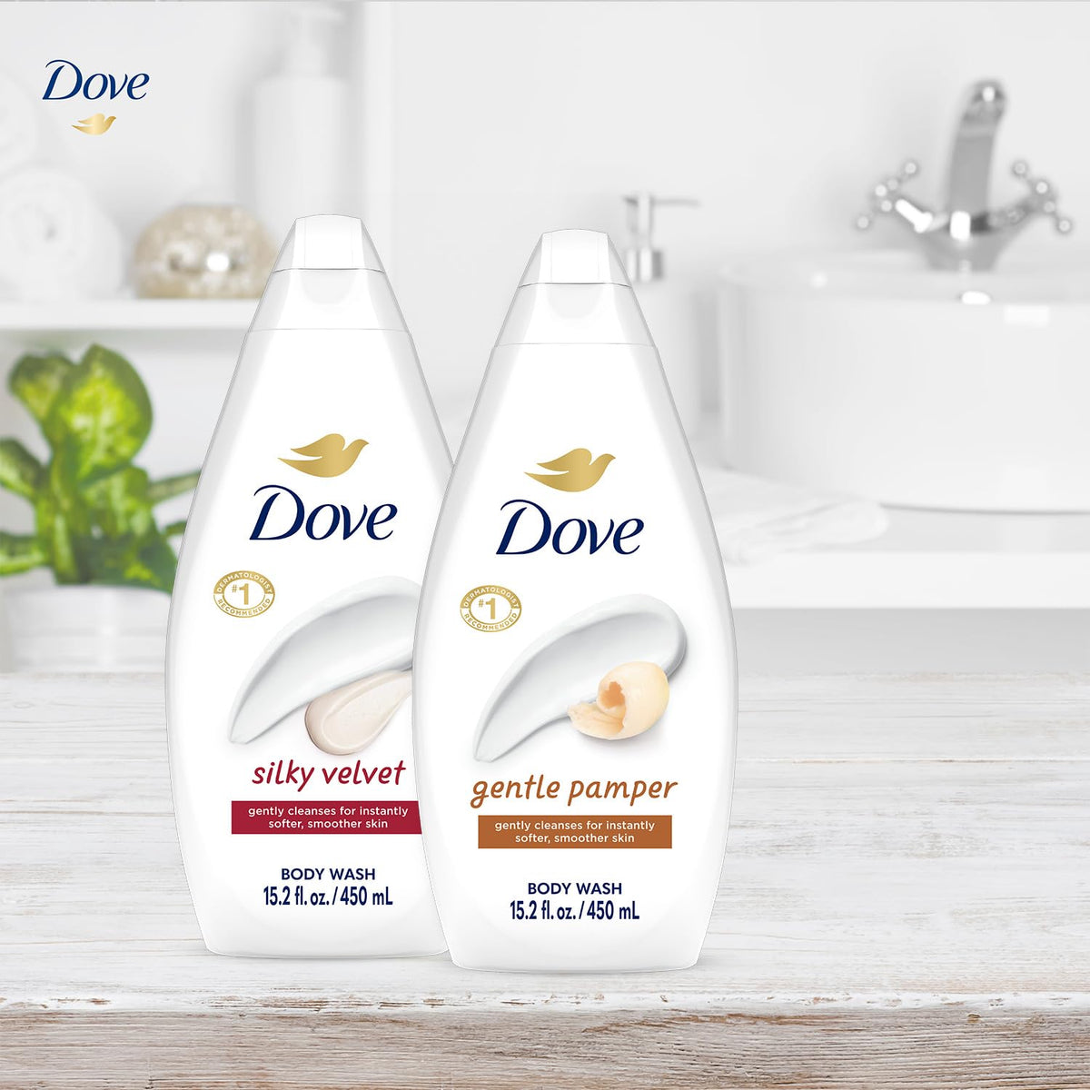 Dove Body Wash Variety 2-Pack showing both bottles side by side
