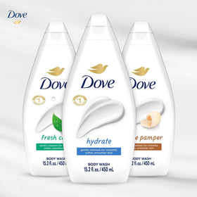 Dove Body Wash Variety 3-Pack with fresh ingredients