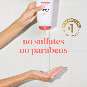 Dove Body Wash with peach and rice milk ingredients