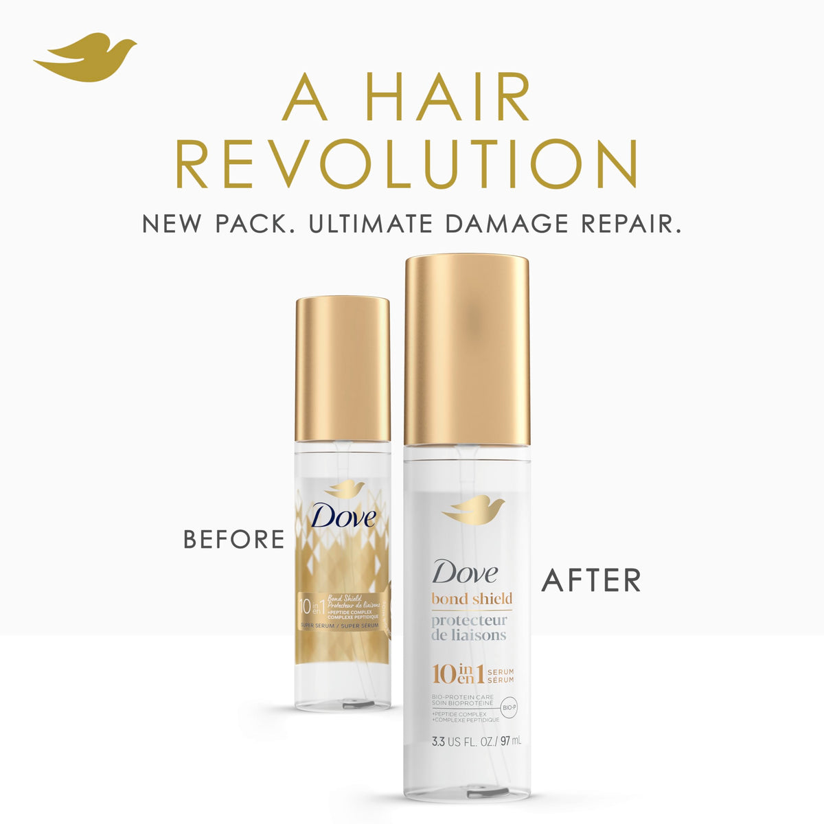 Dove Bond Strength Serum application on hair