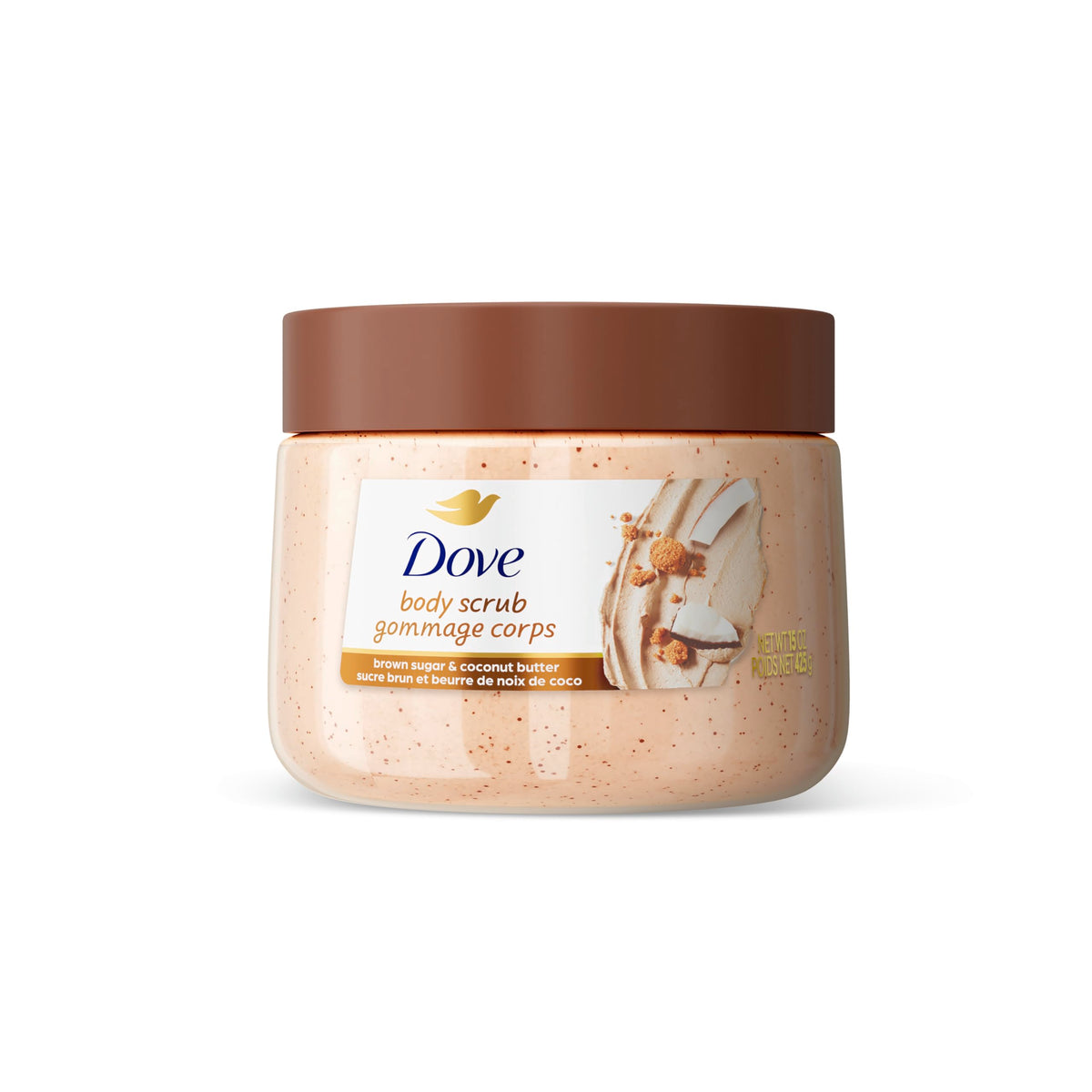 Dove Brown Sugar & Coconut Butter Body Scrub 15 oz front view