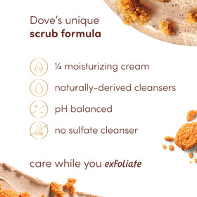 Dove Brown Sugar & Coconut Butter Body Scrub in a shower setting