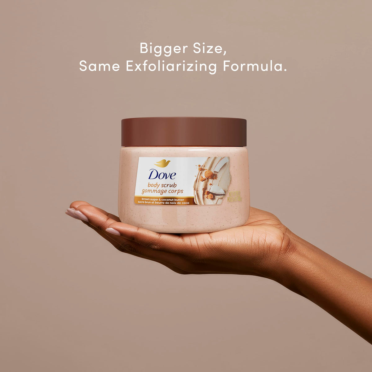 Dove Brown Sugar & Coconut Butter Body Scrub texture close-up