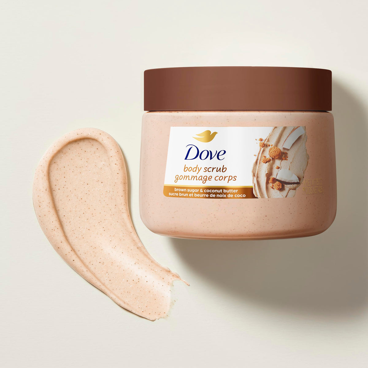 Dove Brown Sugar & Coconut Butter Body Scrub with coconut and sugar