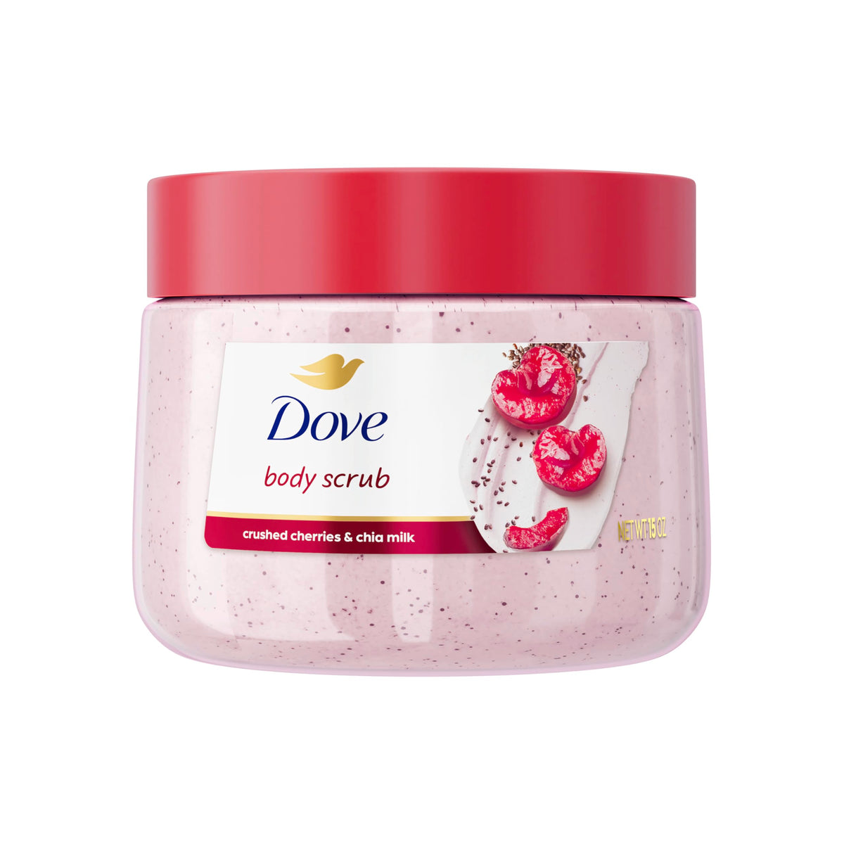 Dove Cherry & Chia Milk Body Scrub 500g front view