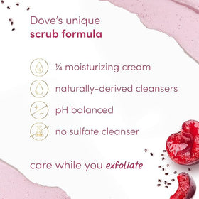 Dove Cherry & Chia Milk Body Scrub in use during a shower