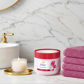 Dove Cherry & Chia Milk Body Scrub packaging details
