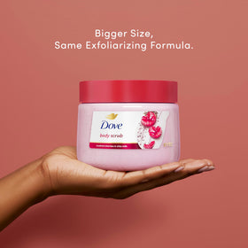 Dove Cherry & Chia Milk Body Scrub with cherries and chia seeds