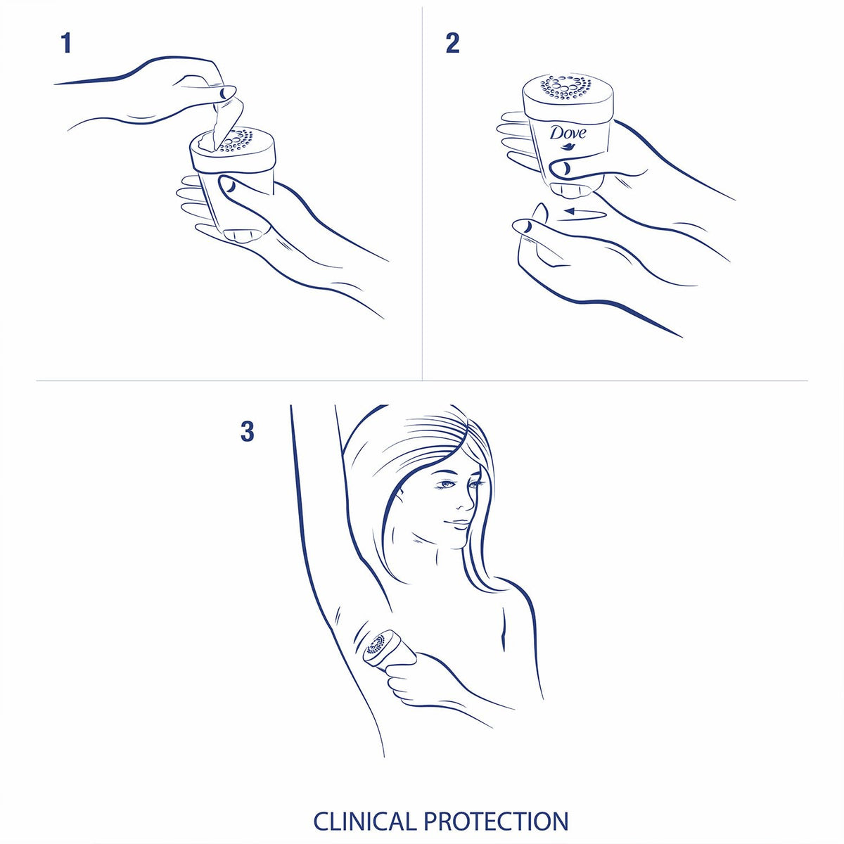 Dove Clinical Protection Anti-Perspirant Deodorant displaying ingredients list