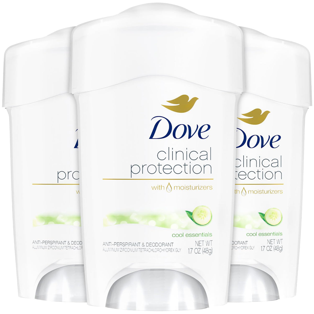 Dove Clinical Protection Antiperspirant Deodorant 3-Pack front view
