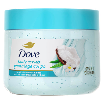 Dove Coconut & Lime Body Scrub 15 oz front view
