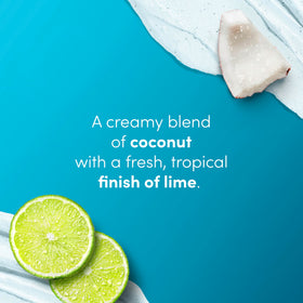 Dove Coconut & Lime Body Scrub 15 oz in a shower setting