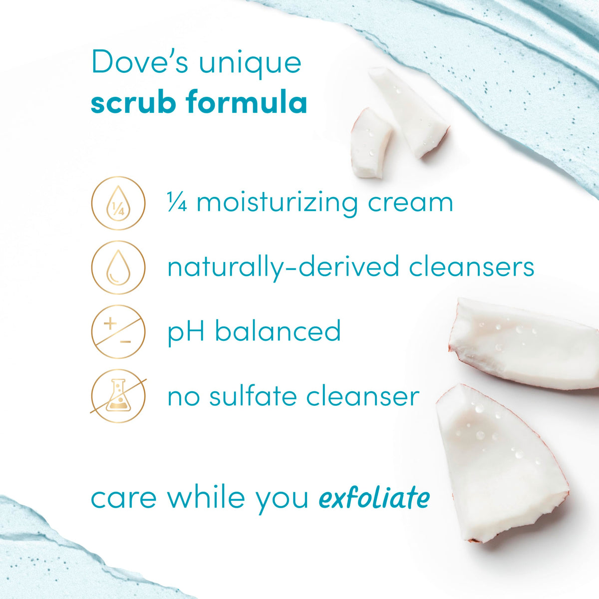 Dove Coconut & Lime Body Scrub 15 oz with coconut and lime ingredients
