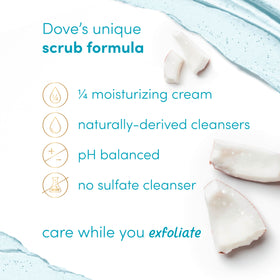 Dove Coconut & Lime Body Scrub 15 oz with coconut and lime ingredients