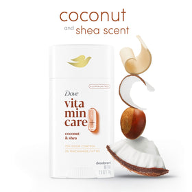 Dove Coconut & Shea Butter deodorant stick with packaging