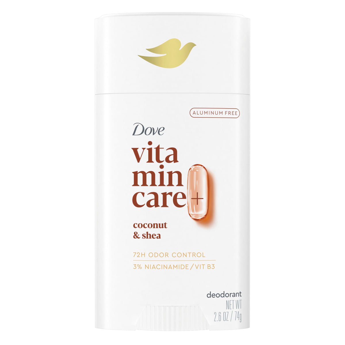 Dove Coconut & Shea Butter VitaminCare+ deodorant stick front view