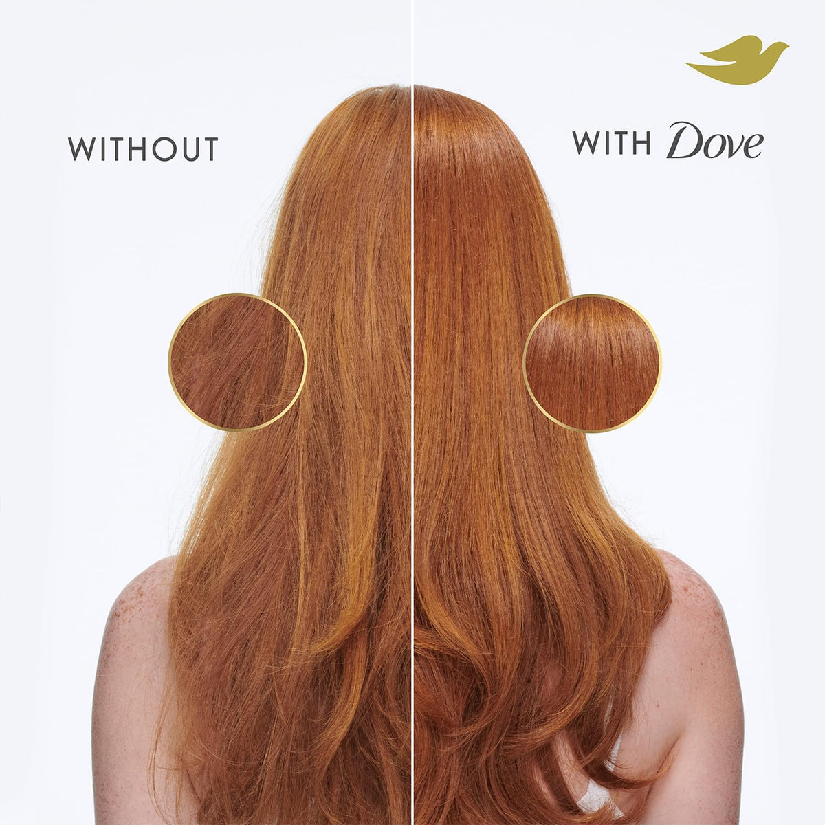 Dove Daily Moisture Conditioner applied to hair