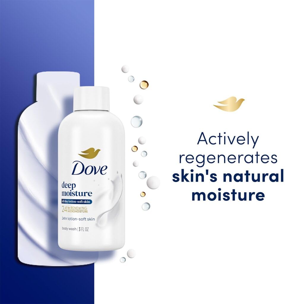 Dove Deep Moisture Body Wash mini bottle side view