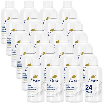 Dove Deep Moisture Body Wash travel bottle front view 3 oz