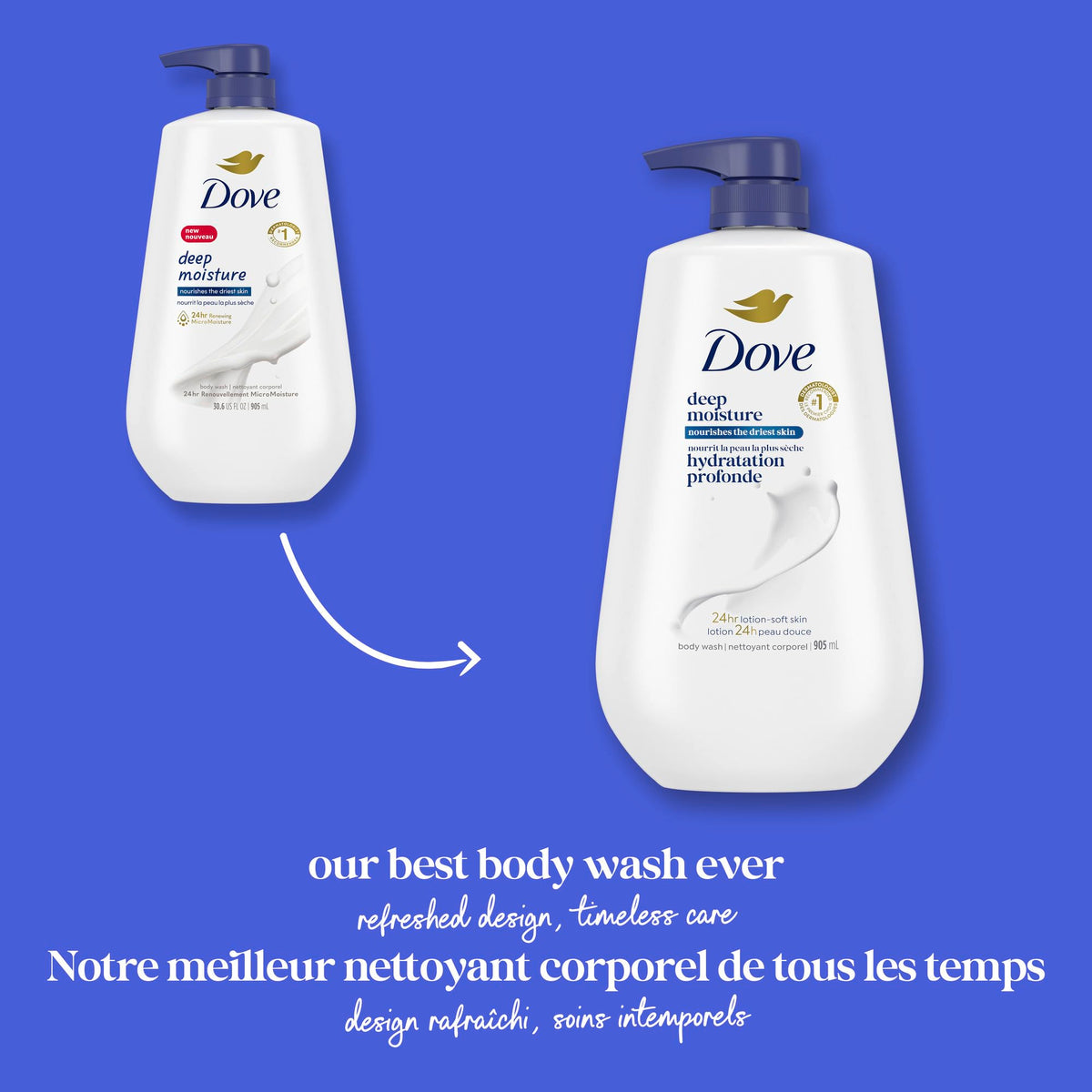 Dove Deep Moisture Body Wash with Pump in lifestyle setting